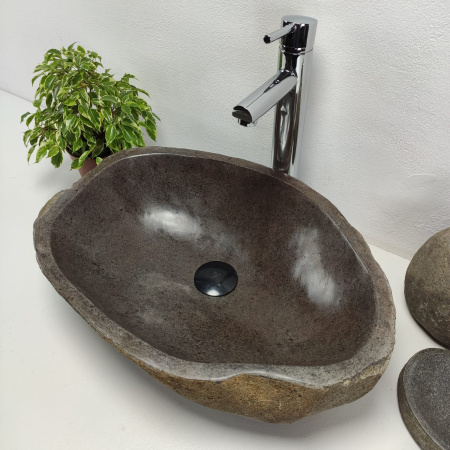 Накладная раковина из речного камня RS0900 (53*37*15) фото