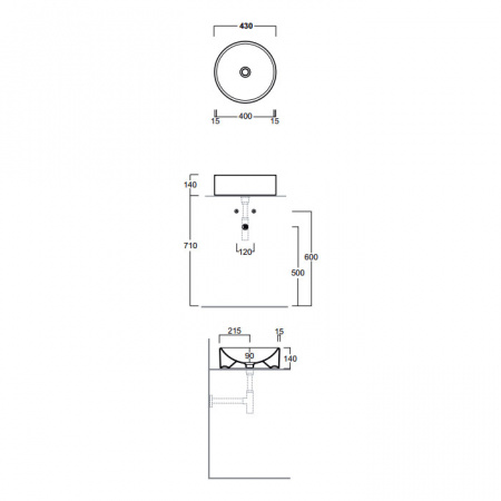 Накладная раковина Simas Flow FL10bi 40х40 фото