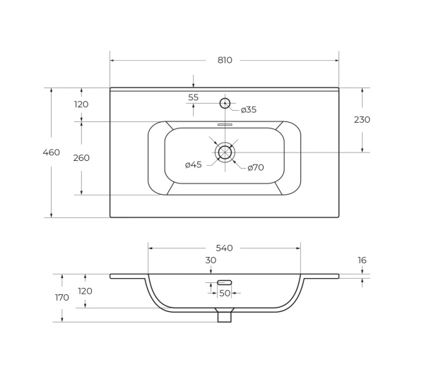 Раковина Cezares CZR-8095-80 80 см фото
