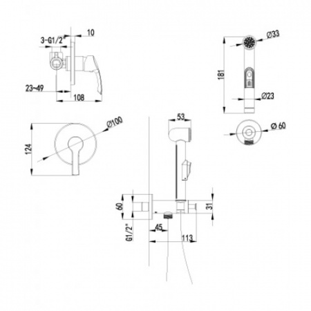 Гигиенический душ со смесителем Lemark Strike LM1119C фото