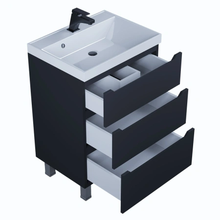 Тумба под раковину напольная Uperwood Tanos 60 291020332 черная матовая фото