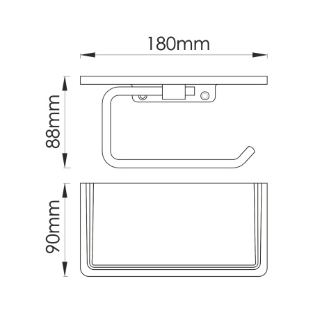 Держатель для туалетной бумаги с полочкой WasserKRAFT K-1625 матовое золото фото