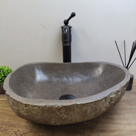 Накладная раковина из речного камня RS01171 (46*39*14) 11E фото