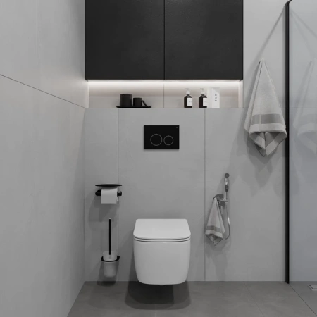 Клавиша смыва Iddis Unifix UNI03BCi77 черная/хром фото