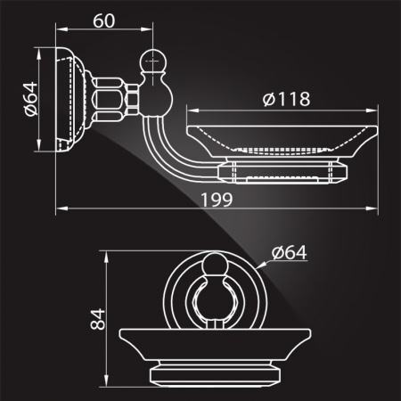 Мыльница настенная Elghansa Praktic Gold PRK-452-Gold фото