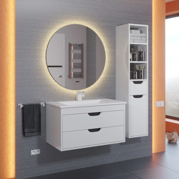 Зеркало с подсветкой, сенсорным выключателем и подогревом Uperwood Modul 2949345680 65x65 теплая подсветка фото