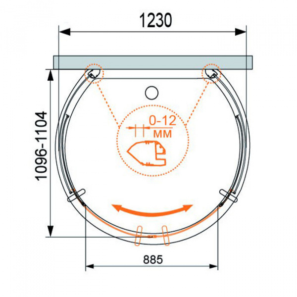 Душевой поддон Cezares TRAY-A-MODENA-O-123/110-15-W фото