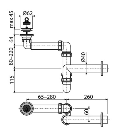 Сифон для раковины Акватон ZRU9307585 фото