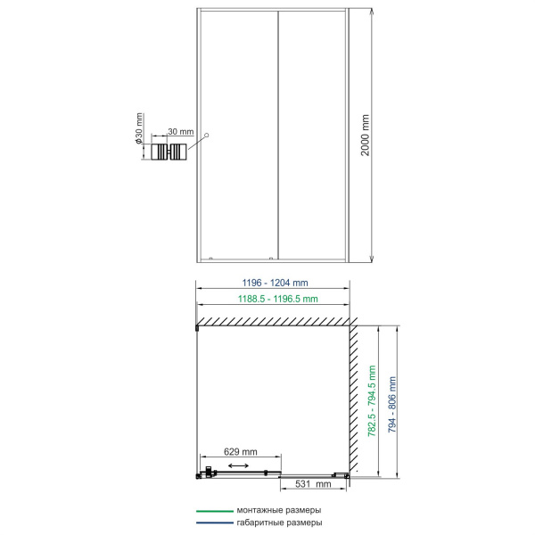 Душевой уголок WasserKRAFT Dill 61S06 120x80 фото