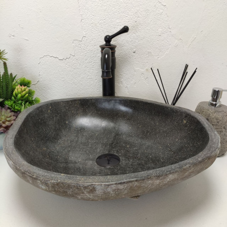 Накладная раковина из речного камня RS01520 (51*45*15) 50E фото