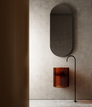 Раковина моноблок подвесная Abber Kristall AT2704Opal 42x42 фото