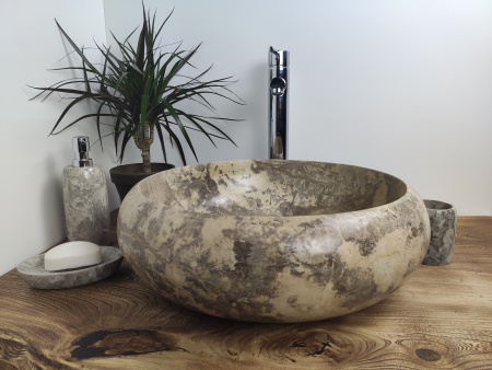 Раковина из мрамора Indo Donut Champur Medium DM-00160 фото