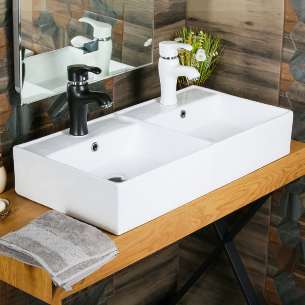 Двойная раковина Melana MLN-7063BDB 82x42 фото