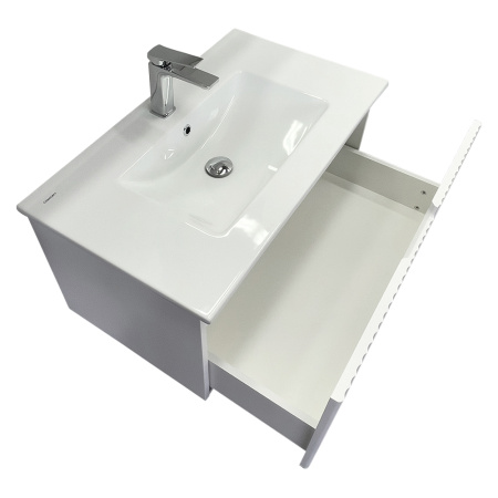 Тумба с раковиной Comfortу Муром-80П 00-00020158CF белая матовая фото