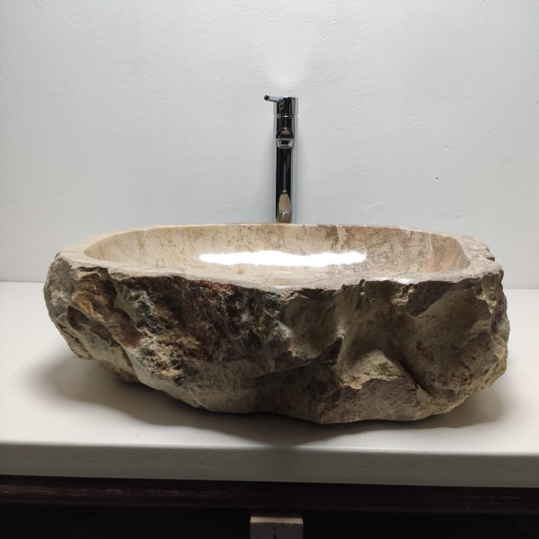 Накладная раковина из мрамора Erozy Cream EM-00874 (55*48*15) фото