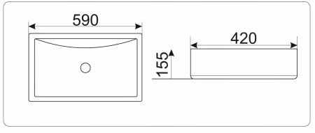 Накладная раковина GID 9121 59х42 фото
