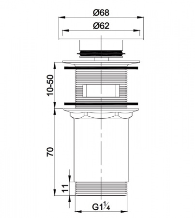 Донный клапан Omnires P706CR хром фото