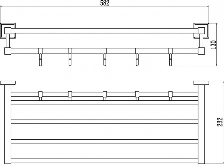 Полочка для полотенец Savol 95 S-609544 60 см фото