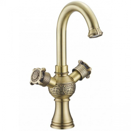 Высокий смеситель для раковины двухвентильный Zorg Antic A 2007U-BR фото