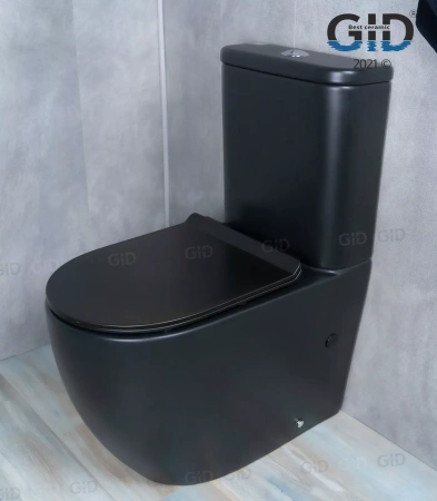 Унитаз напольный с бачком Gid Tr2177BM черный матовый фото