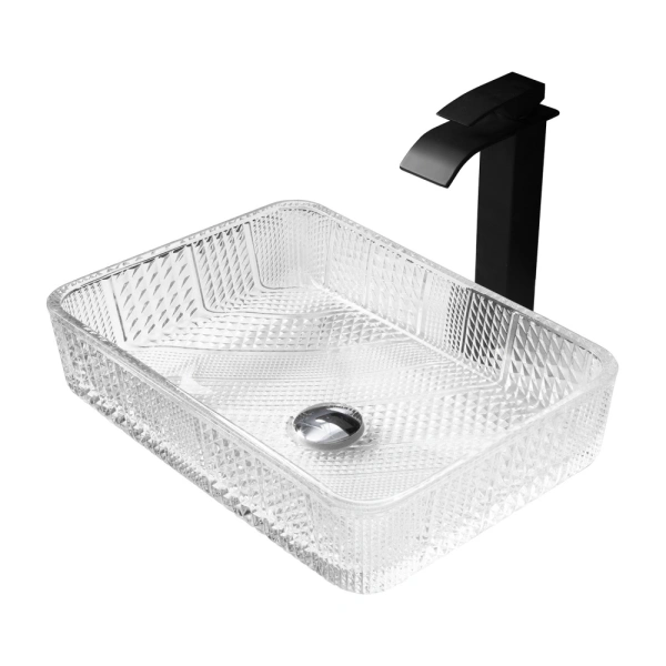 Накладная раковина стеклянная Abber Glas AK2312 46x33 прозрачная фото