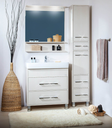 Тумба с раковиной Бриклаер Чили 70 светлая лиственница фото