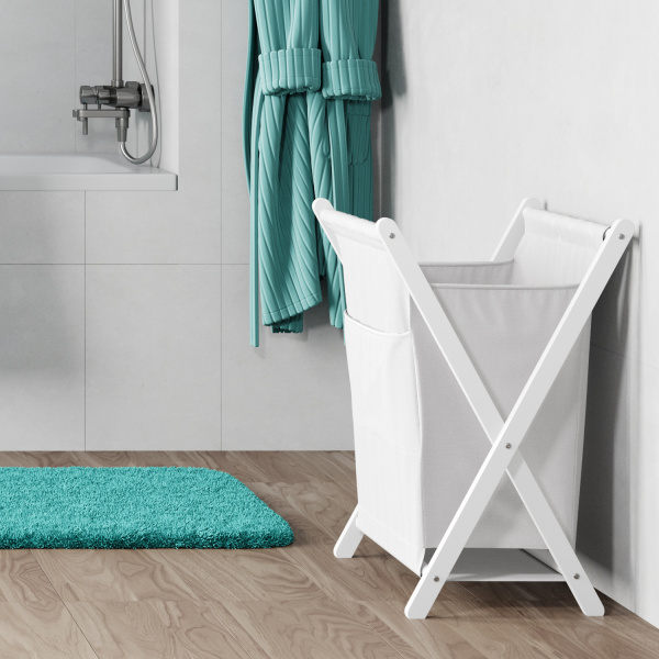 Корзина для ванной комнаты WasserKRAFT Nau WB-773-L белая фото