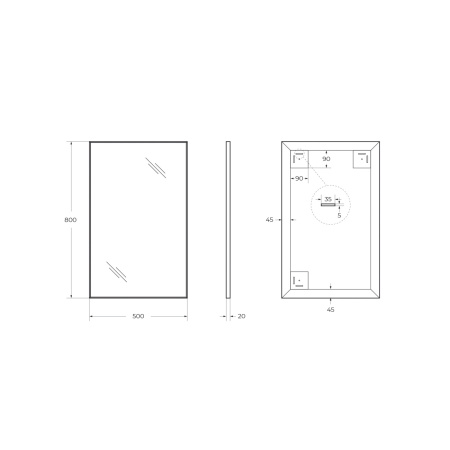 Зеркало в алюминиевой раме BelBagno SPC-AL-500-800 50x80 сатин фото