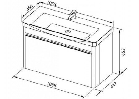 Тумба с раковиной Aquanet Вилора 105 00212584 фото