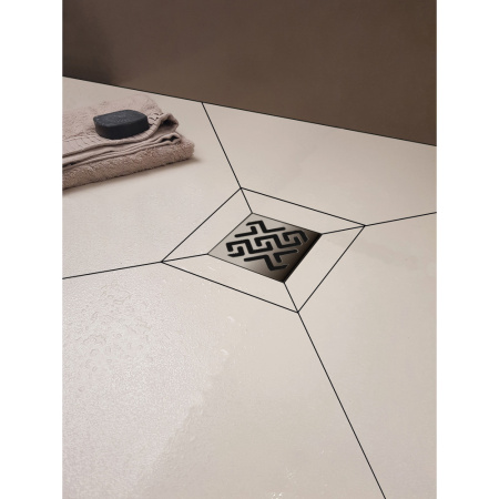 Душевой трап Berges Platz Antik 150х150 вертикальный слив, хром фото