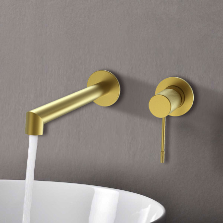 Смеситель для раковины настенный Vincea Desire VBFW-1D1BG брашированное золото фото