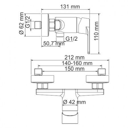 Смеситель для душа WasserKRAFT Dill 6102 фото
