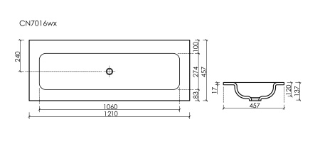 Раковина Ceramica Nova Grace CN7016MBwx 121x45 черная матовая  фото
