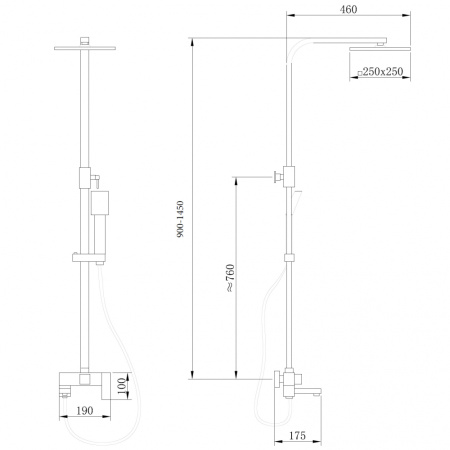 Душевая система Abber Daheim AF8216BL черная матовая фото