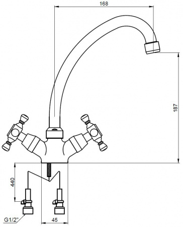 Смеситель для кухни Kaiser Carlson Style 11073 фото