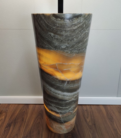 Раковина напольная из оникса Grey ON-01351 (40*40*90) фото