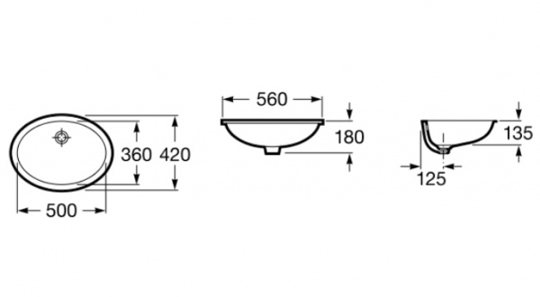 Раковина встраиваемая Roca Berna 327871001 56 см фото