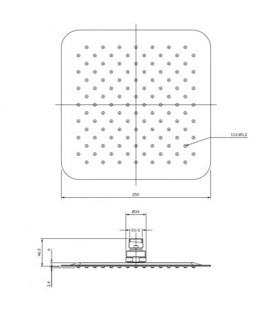 Верхний тропический душ Omnires Ultra SlimLine WGU225CR хром фото
