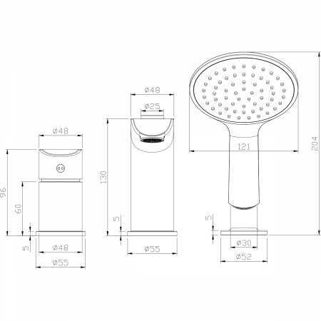 Смеситель на борт ванны Rossinka W W40-39 фото