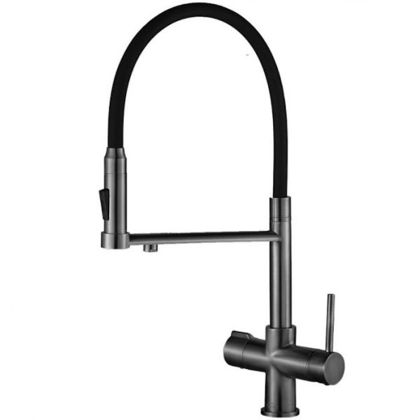 Смеситель для кухни под фильтр Zorg Steel Hammer SH 2003 PVD GRAFIT фото