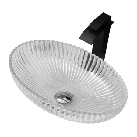 Накладная раковина стеклянная Abber Glas AK2304 51x34 прозрачная фото