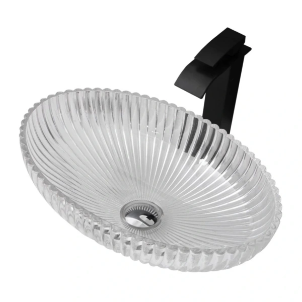 Накладная раковина стеклянная Abber Glas AK2304 51x34 прозрачная фото