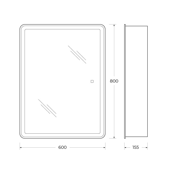 Зеркало-шкаф со встроенной подсветкой и сенсорным выключателем BelBagno SPC-MAR-600/800-1A-LED-TCH 60x80 фото