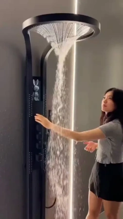 Душевая многофункциональная панель Ganzer ABELARD GZ01168-C черная фото