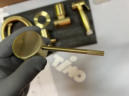 Гигиенический душ со смесителем Timo Saona 2389/17SM Золото матовое фото