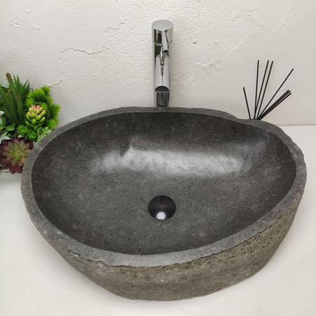 Накладная раковина из речного камня RS01238 (63*42*15) фото