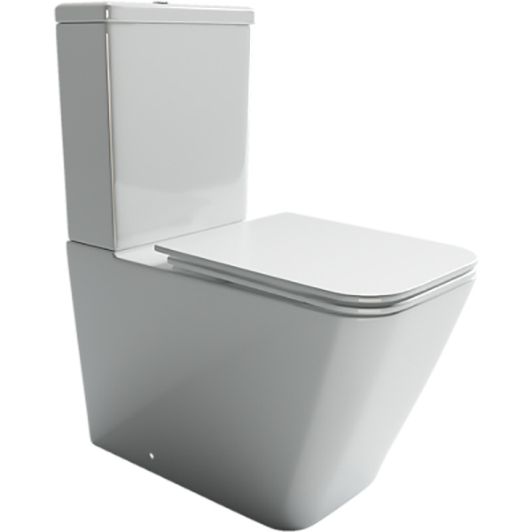 Унитаз компакт безободковый  Ceramica Nova Cubic CN1803-B с сиденьем с микролифтом фото