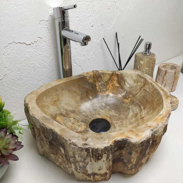 Накладная раковина из окаменелого дерева Fossil Basin OD-01285 (41*35*15) фото