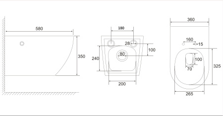 Подвесной унитаз с импульсным смывом Abber Bequem AC1126P фото