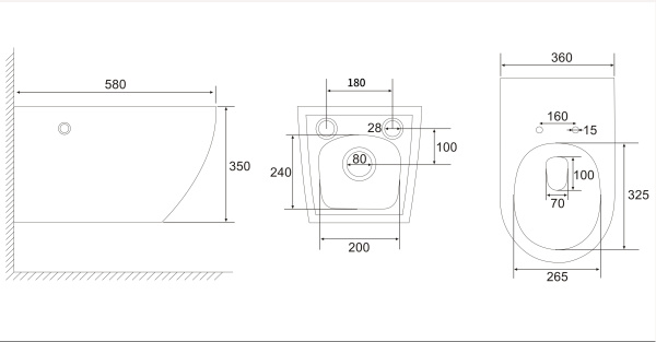 Подвесной унитаз с импульсным смывом Abber Bequem AC1126P фото